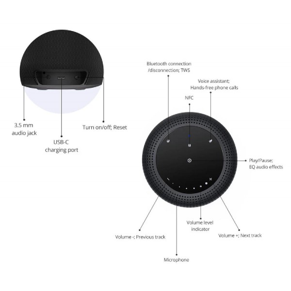 TRONSMART φορητό ηχείο Element T6 Max, 60W, Bluetooth, 12000mAh, μαύρο