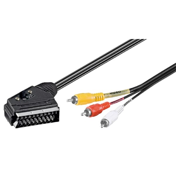 GOOBAY καλώδιο SCART 21-pin σε 3x RCA 50365, 3m, μαύρο