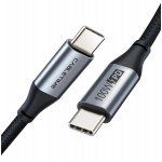 CABLETIME καλώδιο USB-C M-M C160, E-MARK, PD100W, USB 2.0, 5A, 1m, μαύρο