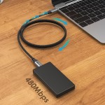 CABLETIME καλώδιο USB-C M-M C160, E-MARK, PD100W, USB 2.0, 5A, 1m, μαύρο