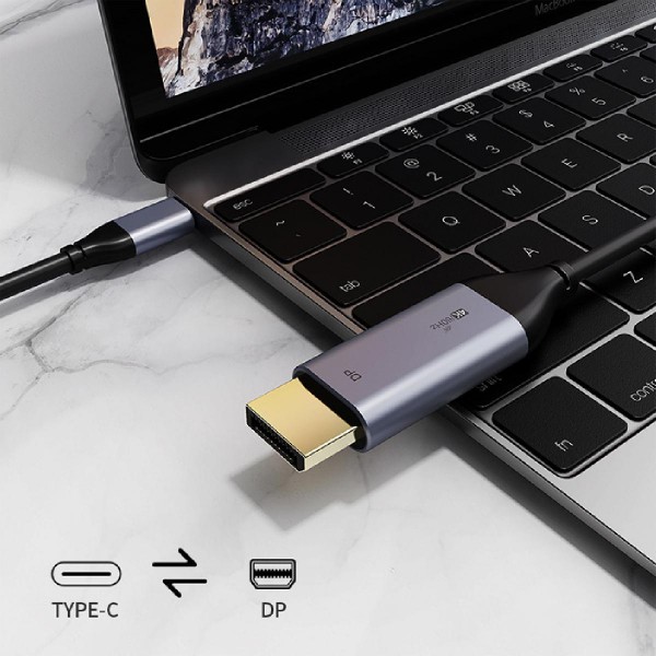 CABLETIME καλώδιο USB-C σε DisPlayPort C160, 4k/60hz, 1.8m, μαύρο