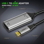 CABLETIME αντάπτορας USB-C σε HDMI C160, 4K/60HZ, 0.15m, μαύρος