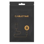 CABLETIME αντάπτορας USB Type-C σε RJ45 CML100, 100Mbps, 0.15m, γκρι