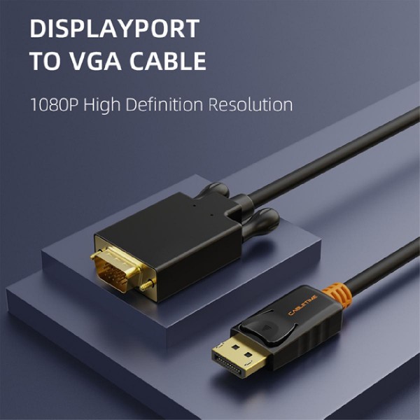 CABLETIME καλώδιο Displayport σε VGA AV585, 1080p, 3m, μαύρο