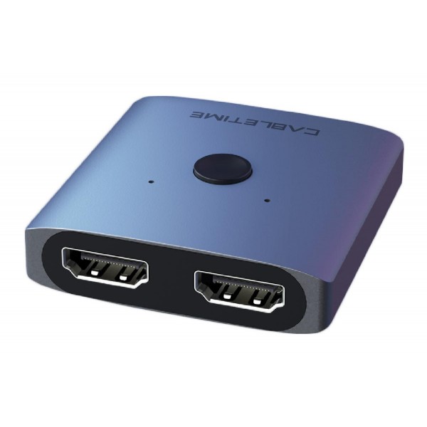 CABLETIME HDMI 2.0 Switch CTHS4K, με κουμπί, 2 in 1, 4K, γκρι