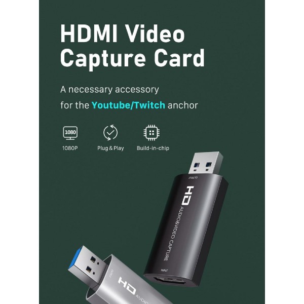 CABLETIME HDMI Video capture Card CTHVC, 1080p, μαύρο