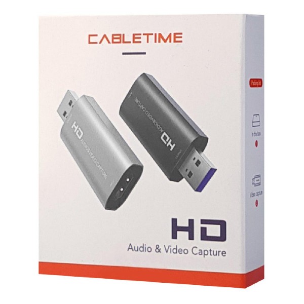 CABLETIME HDMI Video capture Card CTHVC, 1080p, μαύρο