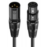 CABLETIME καλώδιο μικροφώνου XLR AV350, 3P, M/F, 24AWG, 3m, μαύρο