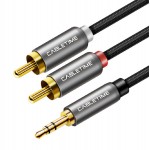 CABLETIME καλώδιο Stereo 3.5mm σε 2x RCA AV314, 5m, μαύρο