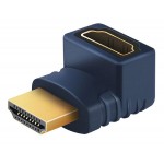 CABLETIME αντάπτορας HDMI αρσενικό σε θηλυκό AV599, γωνιακός, 4K, μπλε