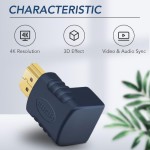 CABLETIME αντάπτορας HDMI αρσενικό σε θηλυκό AV599, γωνιακός, 4K, μπλε