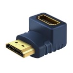 CABLETIME αντάπτορας HDMI M-F AV599, 90Degree(B/B), 4K, μπλε