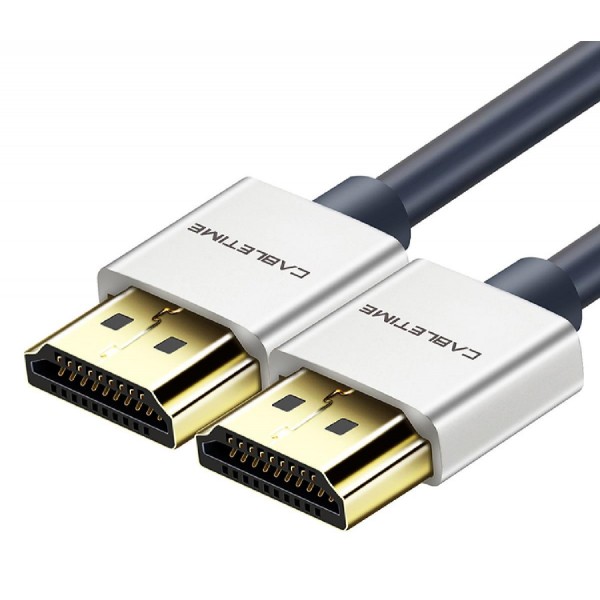 CABLETIME καλώδιο HDMI 2.0 AV540, gold plated, 32AWG, 4K, 1m, μπλε