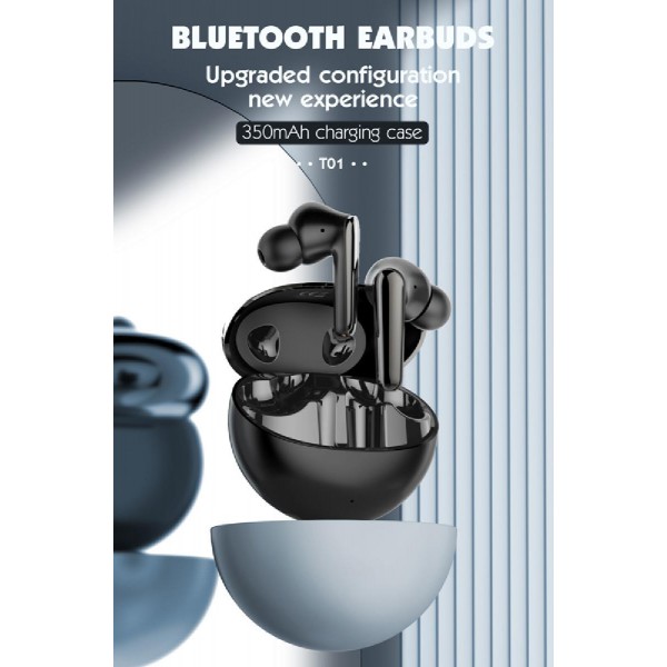 LDNIO earphones με θήκη φόρτισης T01, True Wireless, HiFi, μαύρα