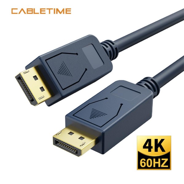 CABLETIME καλώδιο DisplayPort CT-01G, 4K/60Hz, 18 Gbps, 0.5m, μπλε