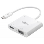 GOOBAY αντάπτορας USB Type-C σε HDMI+VGA+PD 52418, 100W, 4K 12cm, λευκός