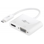 GOOBAY αντάπτορας USB Type-C σε HDMI+VGA 52430, 4K, 14cm, λευκός