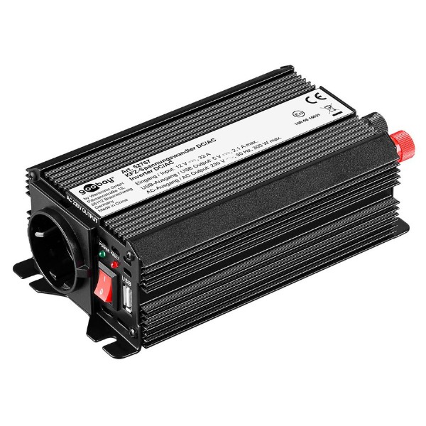 GOOBAY inverter αυτοκινήτου 52767, 12V σε 230V, 300W