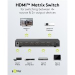 GOOBAY HDMI matrix switch 58478, 4-in σε 2-out, 4K/30Hz, μαύρο