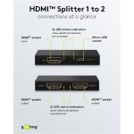 GOOBAY HDMI splitter 58480, 1-in σε 2-out, 4K/30Hz, μαύρο