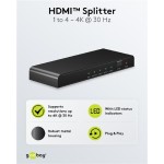 GOOBAY HDMI splitter 58482, 1-in σε 4-out, 4K/30Hz, μαύρο