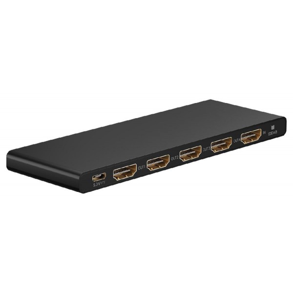 GOOBAY HDMI splitter 58483, 1-in σε 4-out, 4K/60Hz, μαύρο