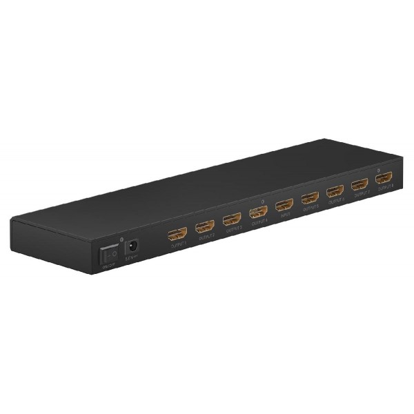 GOOBAY HDMI splitter 58484, 1-in σε 8-out, 4K/60Hz, μαύρο