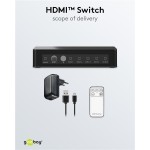 GOOBAY HDMI switch 58489, 4-in σε 1-out, 4K/60Hz, μαύρο