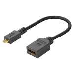 GOOBAY καλώδιο HDMI micro σε HDMI 58683, 4K, 0.15m, μαύρο