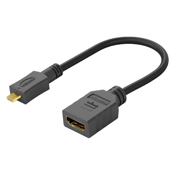 GOOBAY καλώδιο HDMI micro σε HDMI 58683, 4K, 0.15m, μαύρο