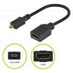 GOOBAY καλώδιο HDMI micro σε HDMI 58683, 4K, 0.15m, μαύρο