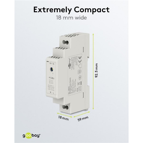 GOOBAY τροφοδοτικό 59573 για DIN rail, 12V/1.25A, 15W, IP20