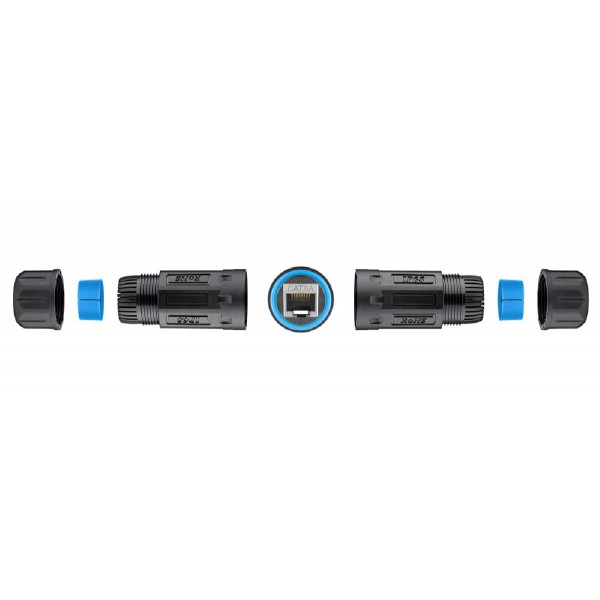 GOOBAY αδιάβροχος σύνδεσμος RJ45 Cat 6A 59582, IP68, μαύρος