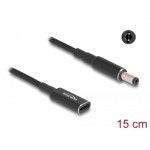 DELOCK καλώδιο τροφοδοσίας 60039, USB-C σε 5.5x2.1mm, 15cm, μαύρο