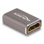 DELOCK αντάπτορας HDMI 60078 με Ethernet, 8K/60Hz, μεταλλικός, γκρι