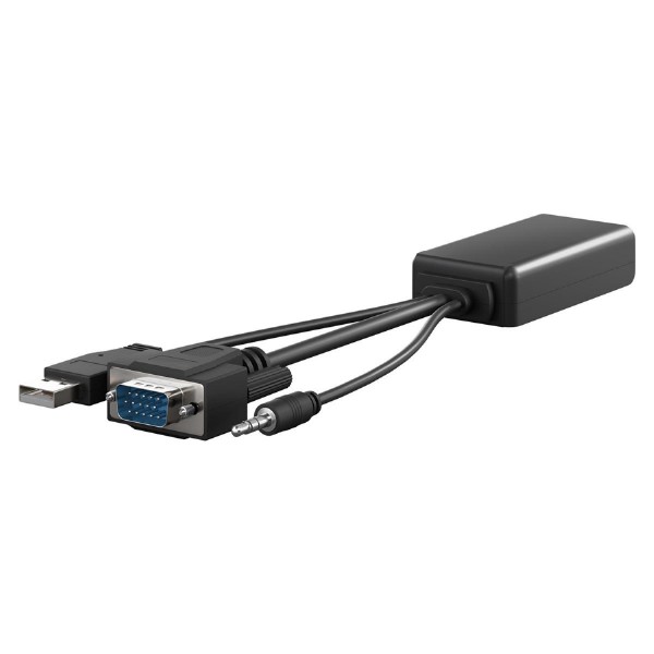 GOOBAY αντάπτορας HDMI σε VGA & 3.5mm 61259, 1080p, μαύρος