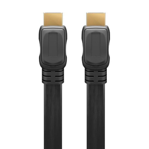 GOOBAY καλώδιο HDMI 2.0 με Ethernet 61277, flat, 18Gbit/s, 4K, 1m, μαύρο