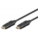 GOOBAY καλώδιο HDMI 61283 Ethernet, 360° βύσμα, 4K 18Gbit/s, 1.5m, μαύρο