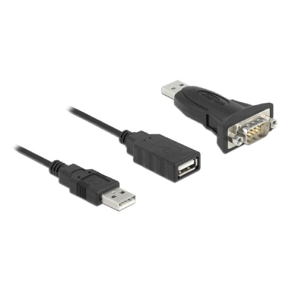 DELOCK αντάπτορας USB σε RS-232 DB9 61506 με καλώδιο USB, 0.8m, μαύρο