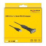 DELOCK αντάπτορας USB σε RS-232 DB9 61506 με καλώδιο USB, 0.8m, μαύρο