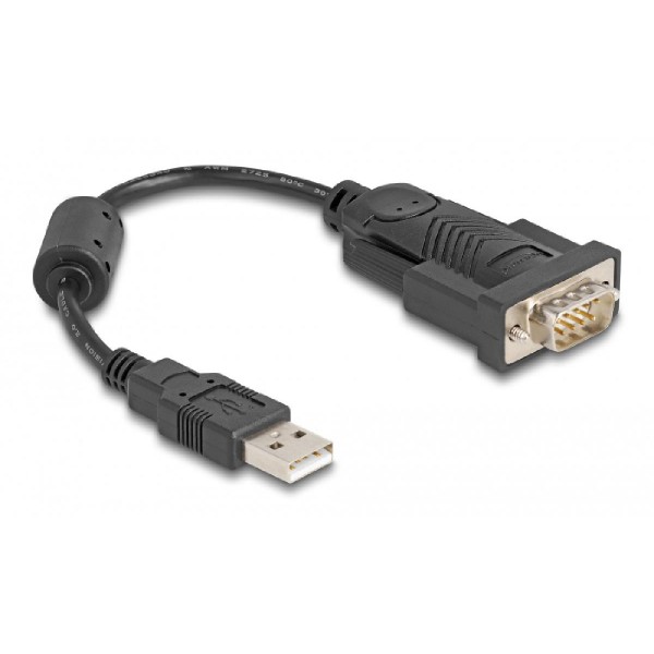 DELOCK καλώδιο USB σε RS-232 61549, 921.6Kbps, 0.25m, μαύρο