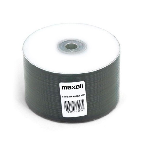 MAXELL CD-R 80min, 52x speed, 700ΜΒ, printable, 50τμχ Shrink pack