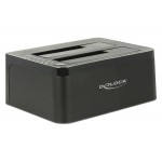 DELOCK docking station 62661, clone function, 2x HDD/SSD, 6Gb/s, μαύρο