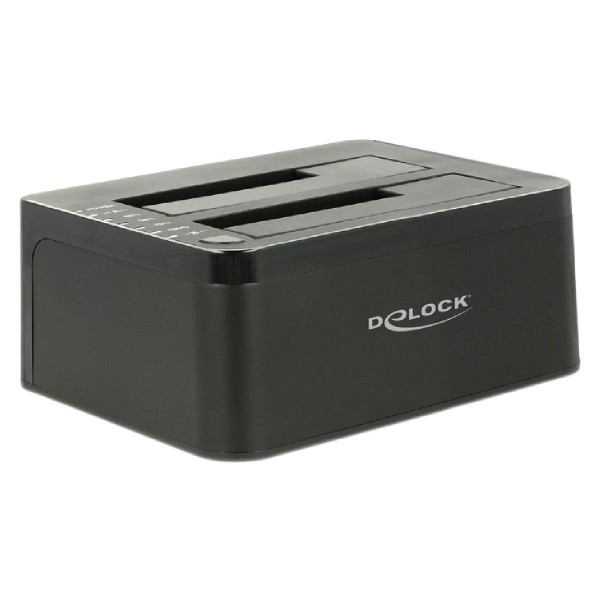 DELOCK docking station 62661, clone function, 2x HDD/SSD, 6Gb/s, μαύρο