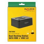 DELOCK docking station 62661, clone function, 2x HDD/SSD, 6Gb/s, μαύρο