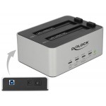 DELOCK docking station 63991, clone function, 2x 2.5/3.5" SSD/HDD, 5Gbps