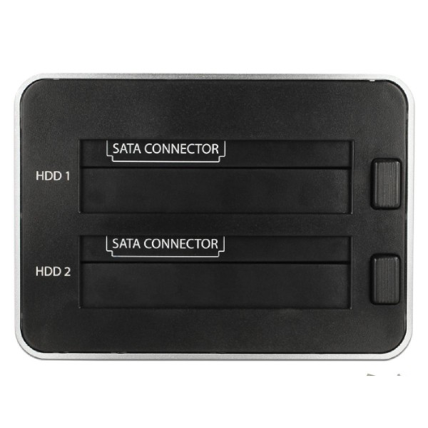 DELOCK docking station 63991, clone function, 2x 2.5/3.5" SSD/HDD, 5Gbps