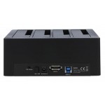 DELOCK docking station 64063, clone function, 4x HDD/SSD 6Gb/s, μαύρο