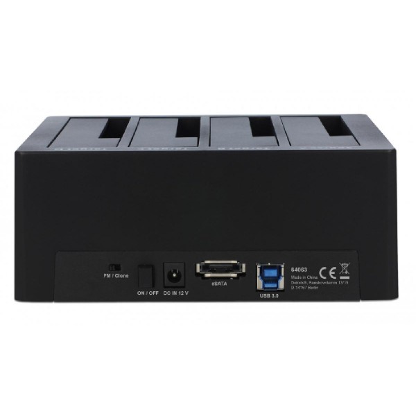 DELOCK docking station 64063, clone function, 4x HDD/SSD 6Gb/s, μαύρο