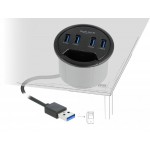 DELOCK USB hub 64153, 4x USB 3.2 Gen 1, 5Gbps, 60mm, μαύρο